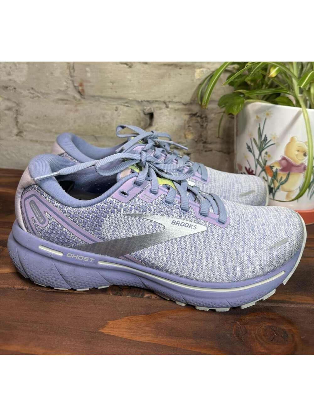 Brooks Ghost 14 Purple/Gray Low Top Lace-Up Men’s Running Jogging Sneakers